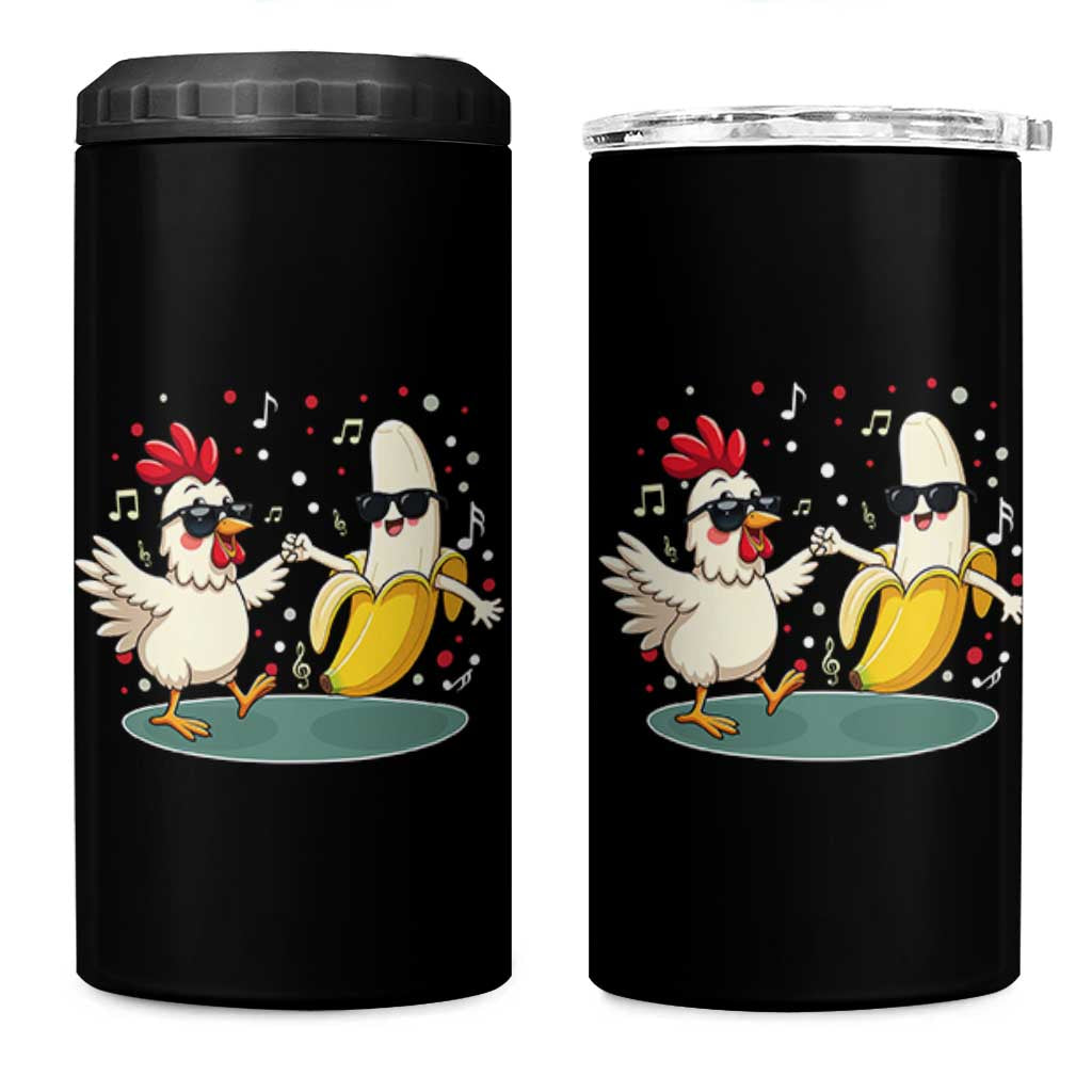 Funny Banana Chicken Dance 4 in 1 Can Cooler Tumbler Chaos Dance Meme Graphic