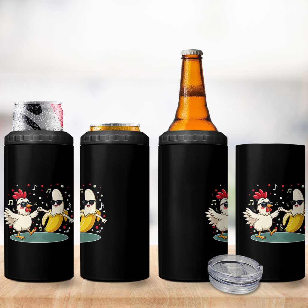 Funny Banana Chicken Dance 4 in 1 Can Cooler Tumbler Chaos Dance Meme Graphic