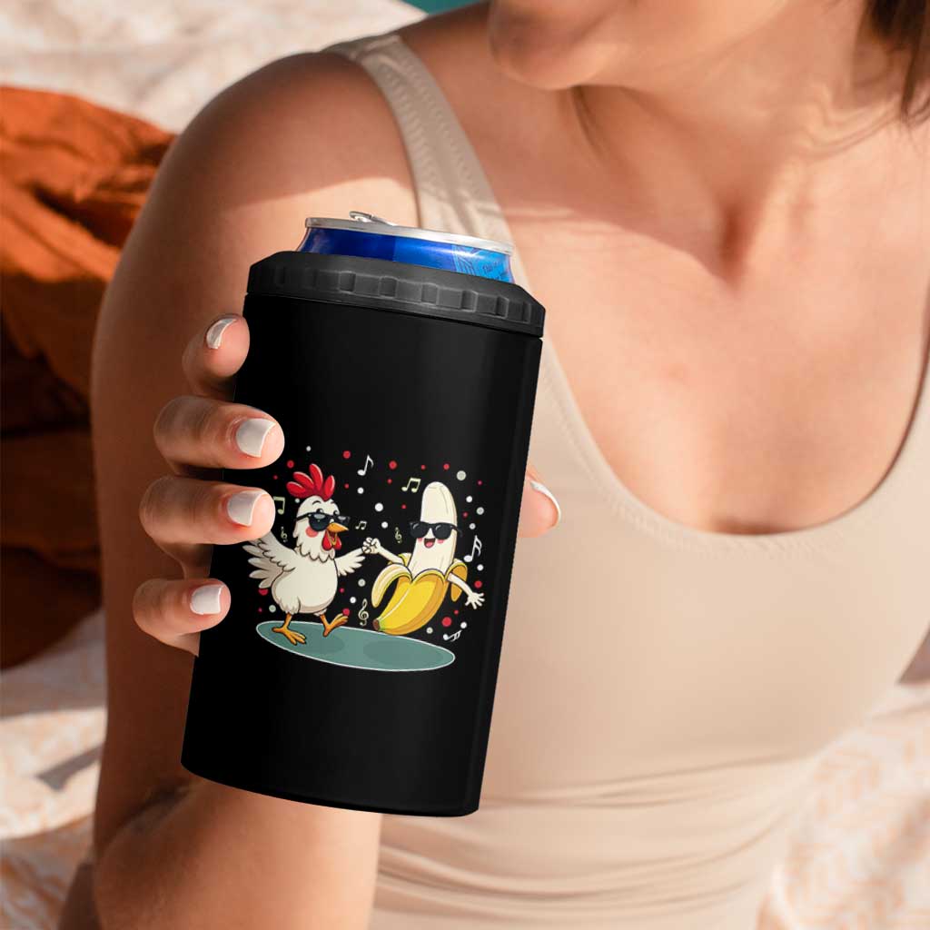Funny Banana Chicken Dance 4 in 1 Can Cooler Tumbler Chaos Dance Meme Graphic