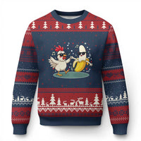 Funny Banana Chicken Dance Ugly Christmas Sweater Chaos Dance Meme Graphic