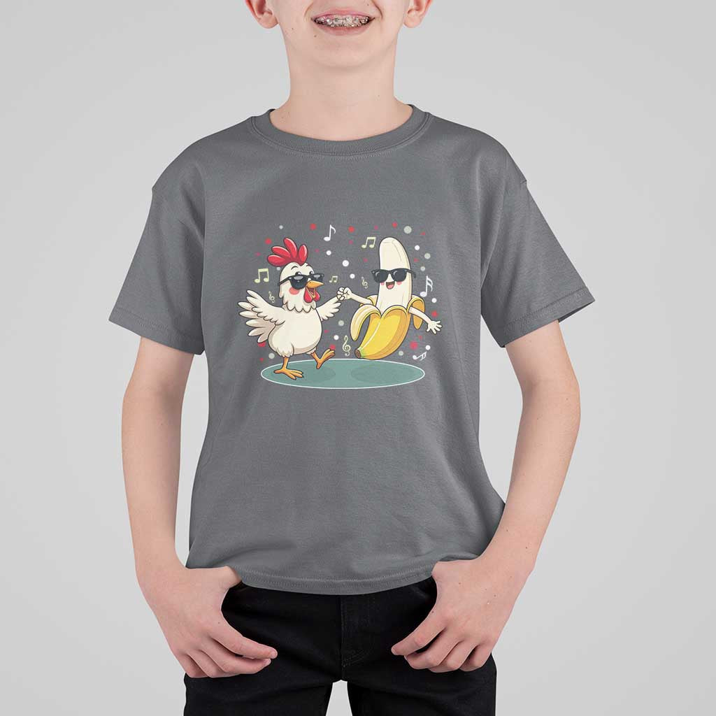 Funny Banana Chicken Dance T Shirt For Kid Chaos Dance Meme Graphic
