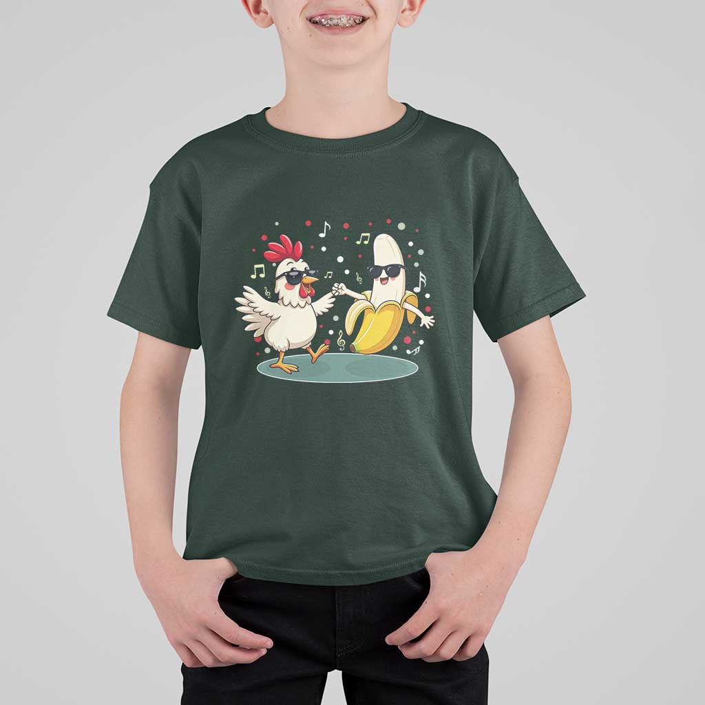 Funny Banana Chicken Dance T Shirt For Kid Chaos Dance Meme Graphic