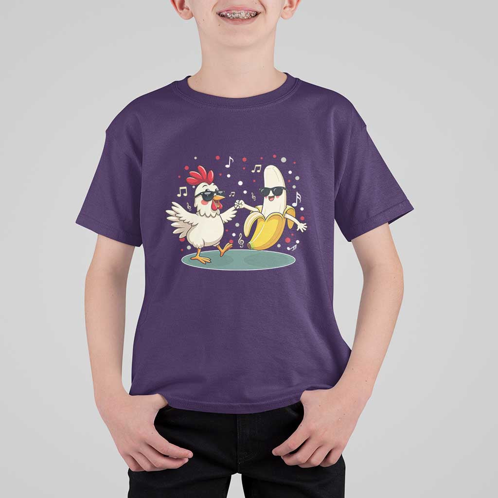 Funny Banana Chicken Dance T Shirt For Kid Chaos Dance Meme Graphic