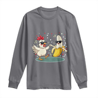 Funny Banana Chicken Dance Long Sleeve Shirt Chaos Dance Meme Graphic