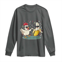 Funny Banana Chicken Dance Long Sleeve Shirt Chaos Dance Meme Graphic