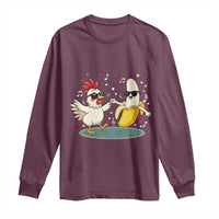 Funny Banana Chicken Dance Long Sleeve Shirt Chaos Dance Meme Graphic