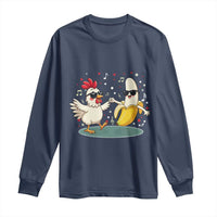Funny Banana Chicken Dance Long Sleeve Shirt Chaos Dance Meme Graphic