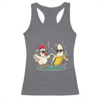 Funny Banana Chicken Dance Racerback Tank Top Chaos Dance Meme Graphic