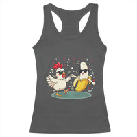 Funny Banana Chicken Dance Racerback Tank Top Chaos Dance Meme Graphic