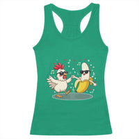 Funny Banana Chicken Dance Racerback Tank Top Chaos Dance Meme Graphic