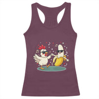 Funny Banana Chicken Dance Racerback Tank Top Chaos Dance Meme Graphic