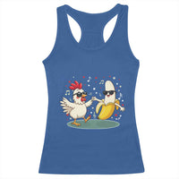 Funny Banana Chicken Dance Racerback Tank Top Chaos Dance Meme Graphic