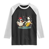 Funny Banana Chicken Dance Raglan Shirt Chaos Dance Meme Graphic