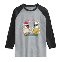 Funny Banana Chicken Dance Raglan Shirt Chaos Dance Meme Graphic