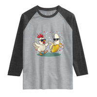 Funny Banana Chicken Dance Raglan Shirt Chaos Dance Meme Graphic