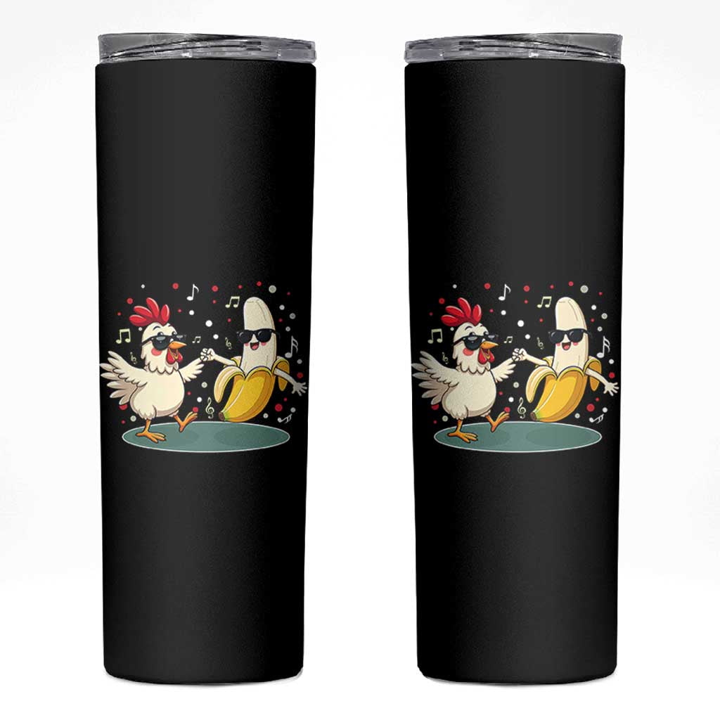 Funny Banana Chicken Dance Skinny Tumbler Chaos Dance Meme Graphic