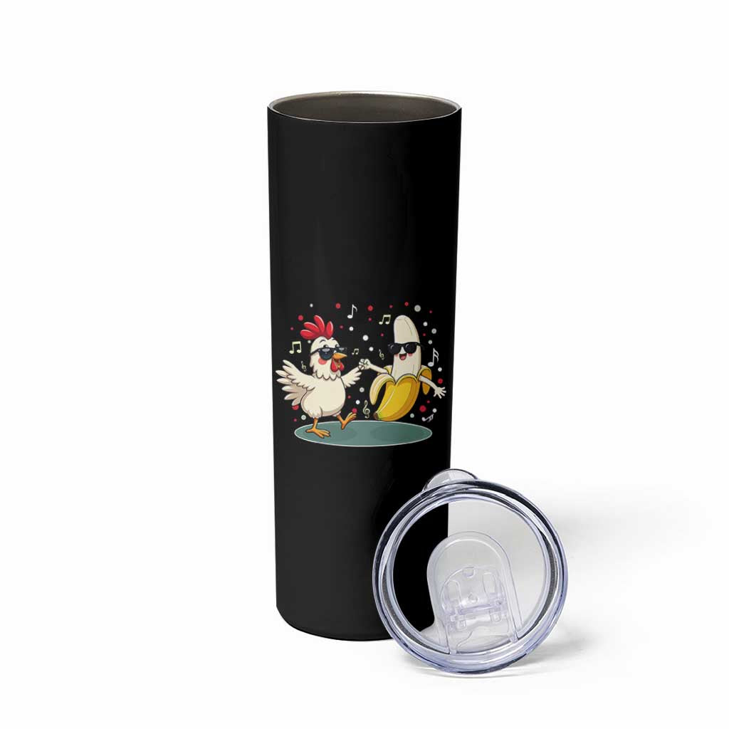Funny Banana Chicken Dance Skinny Tumbler Chaos Dance Meme Graphic