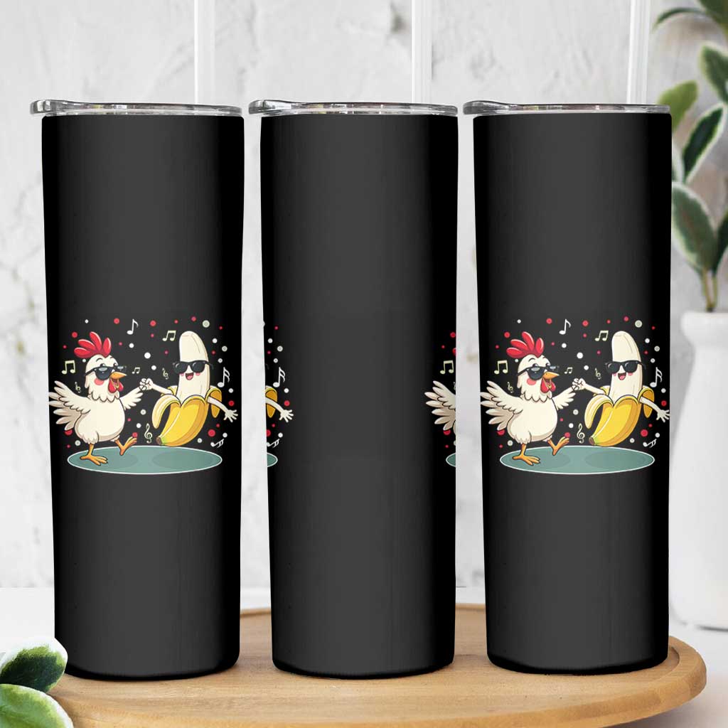 Funny Banana Chicken Dance Skinny Tumbler Chaos Dance Meme Graphic