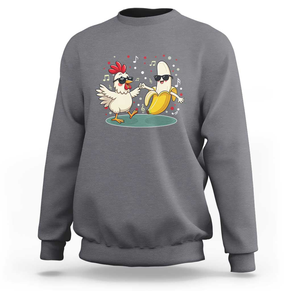 Funny Banana Chicken Dance Sweatshirt Chaos Dance Meme Graphic