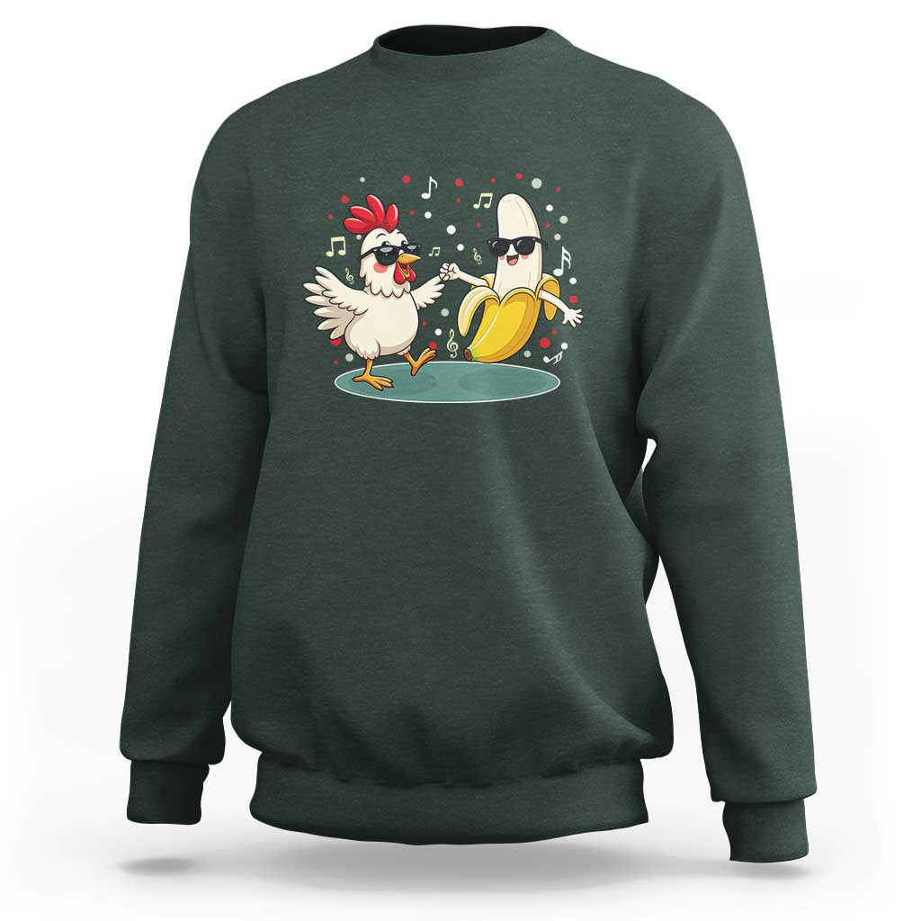 Funny Banana Chicken Dance Sweatshirt Chaos Dance Meme Graphic