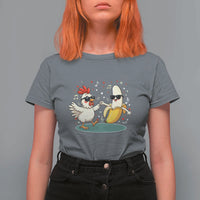 Funny Banana Chicken Dance T Shirt For Women Chaos Dance Meme Graphic
