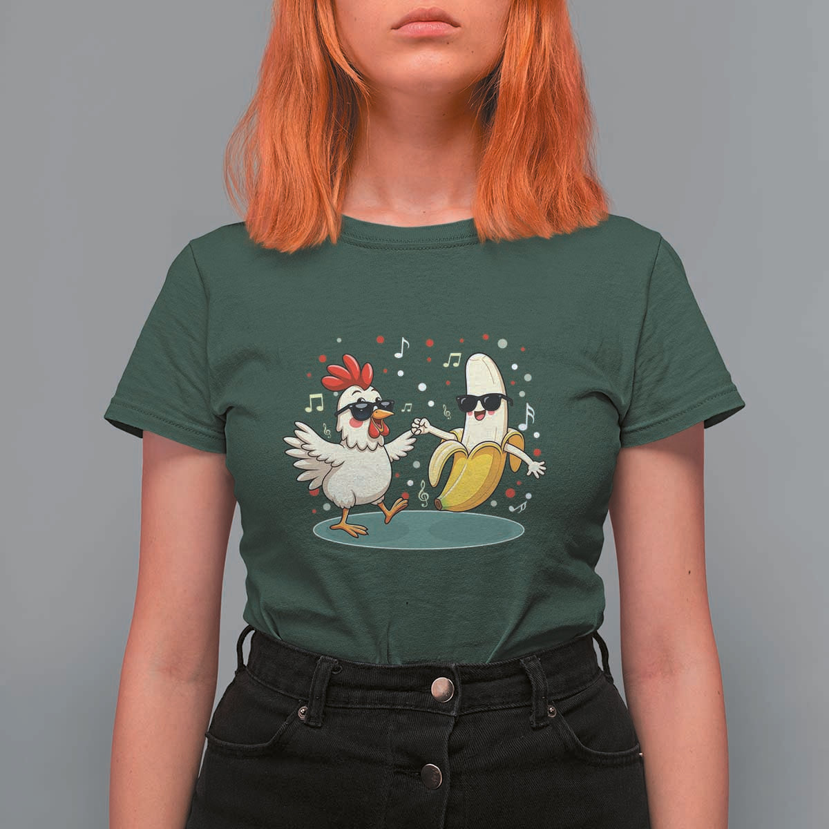 Funny Banana Chicken Dance T Shirt For Women Chaos Dance Meme Graphic