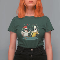 Funny Banana Chicken Dance T Shirt For Women Chaos Dance Meme Graphic