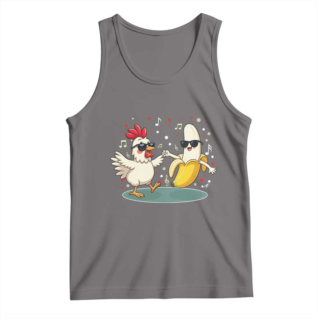 Funny Banana Chicken Dance Tank Top Chaos Dance Meme Graphic