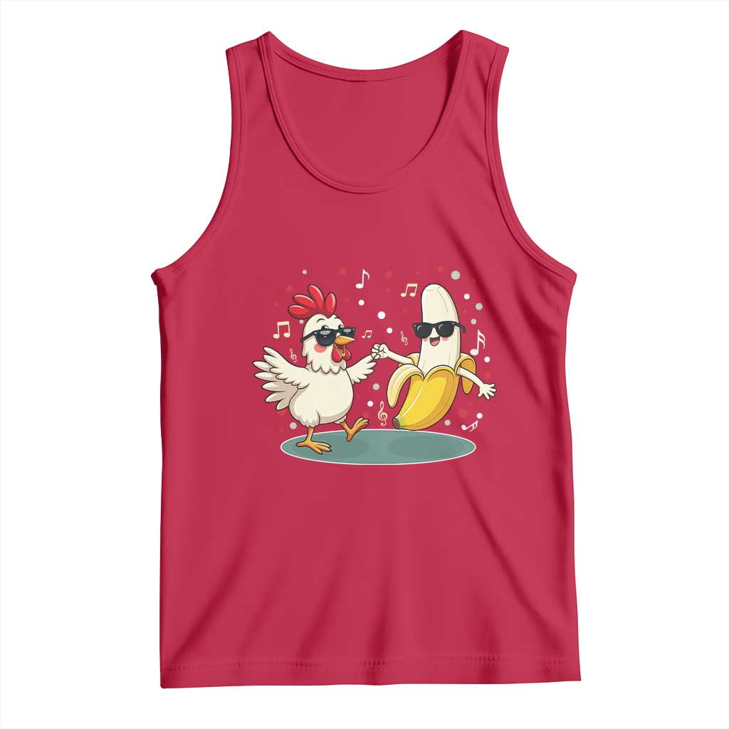Funny Banana Chicken Dance Tank Top Chaos Dance Meme Graphic