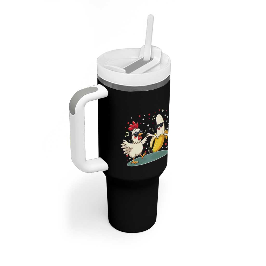 Funny Banana Chicken Dance Tumbler With Handle Chaos Dance Meme Graphic