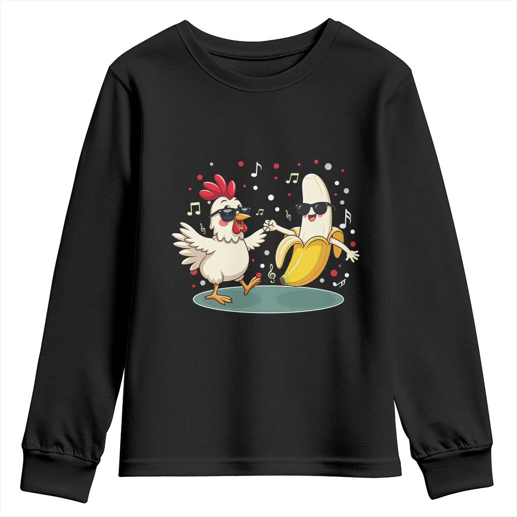 Funny Banana Chicken Dance Youth Sweatshirt Chaos Dance Meme Graphic