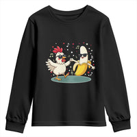 Funny Banana Chicken Dance Youth Sweatshirt Chaos Dance Meme Graphic