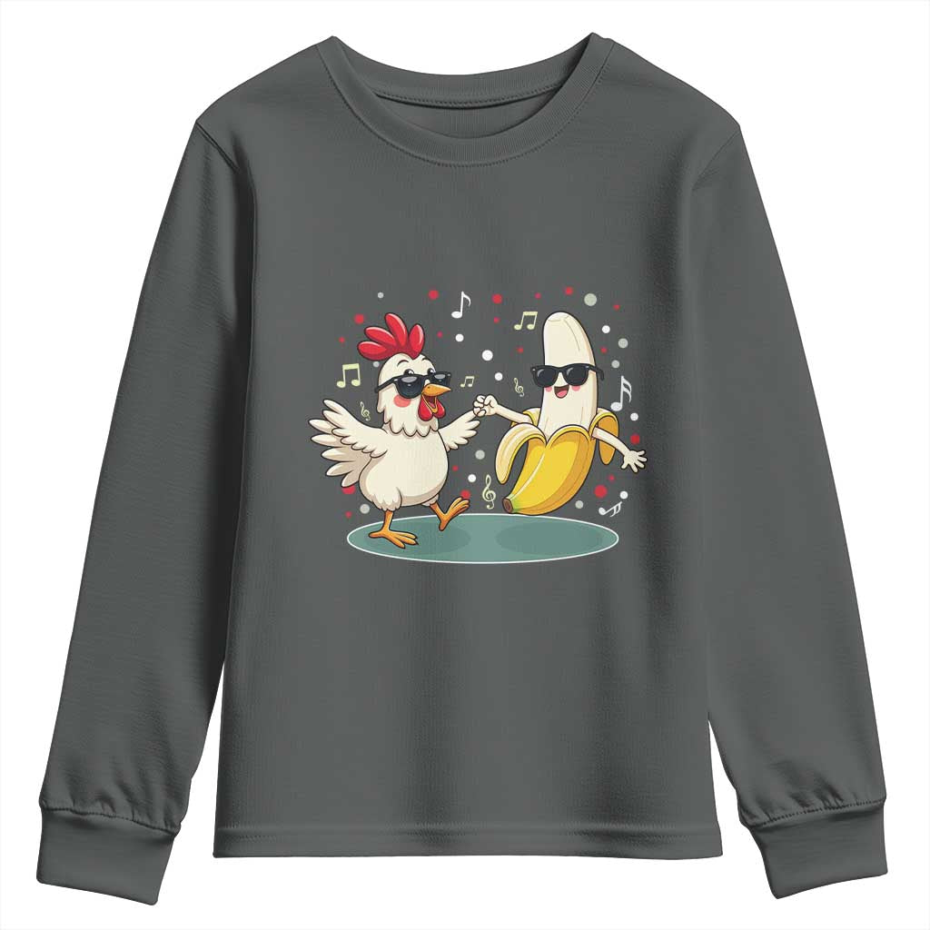 Funny Banana Chicken Dance Youth Sweatshirt Chaos Dance Meme Graphic