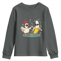 Funny Banana Chicken Dance Youth Sweatshirt Chaos Dance Meme Graphic