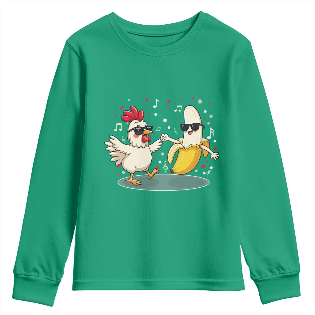 Funny Banana Chicken Dance Youth Sweatshirt Chaos Dance Meme Graphic