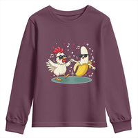 Funny Banana Chicken Dance Youth Sweatshirt Chaos Dance Meme Graphic