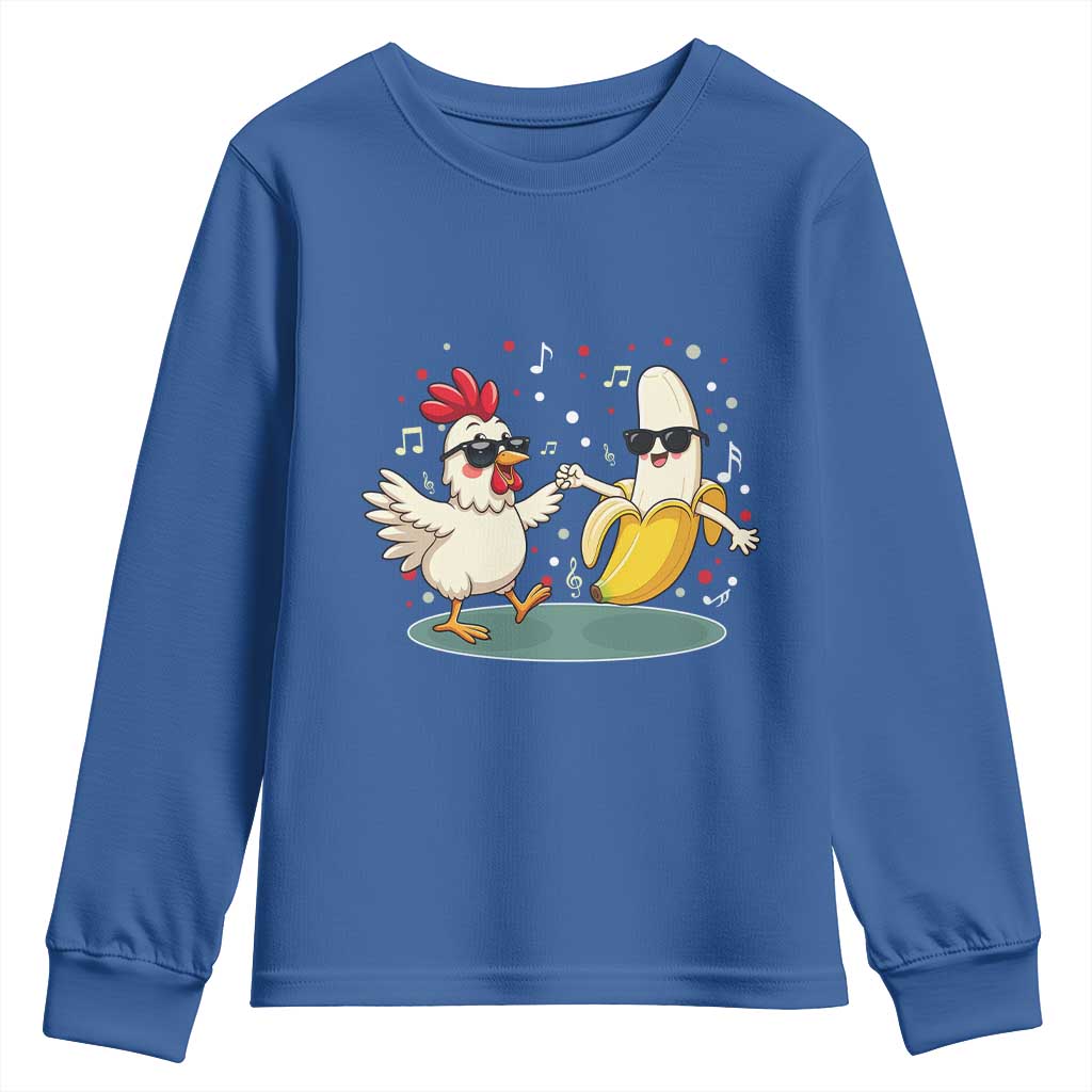Funny Banana Chicken Dance Youth Sweatshirt Chaos Dance Meme Graphic