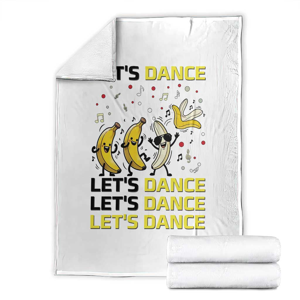 Funny Dancing Banana Throw Blanket Lets Dance Silly Meme Graphic