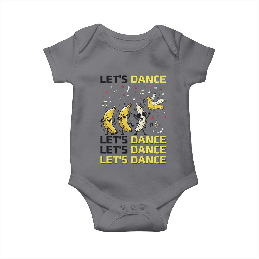 Funny Dancing Banana Baby Onesie Lets Dance Silly Meme Graphic