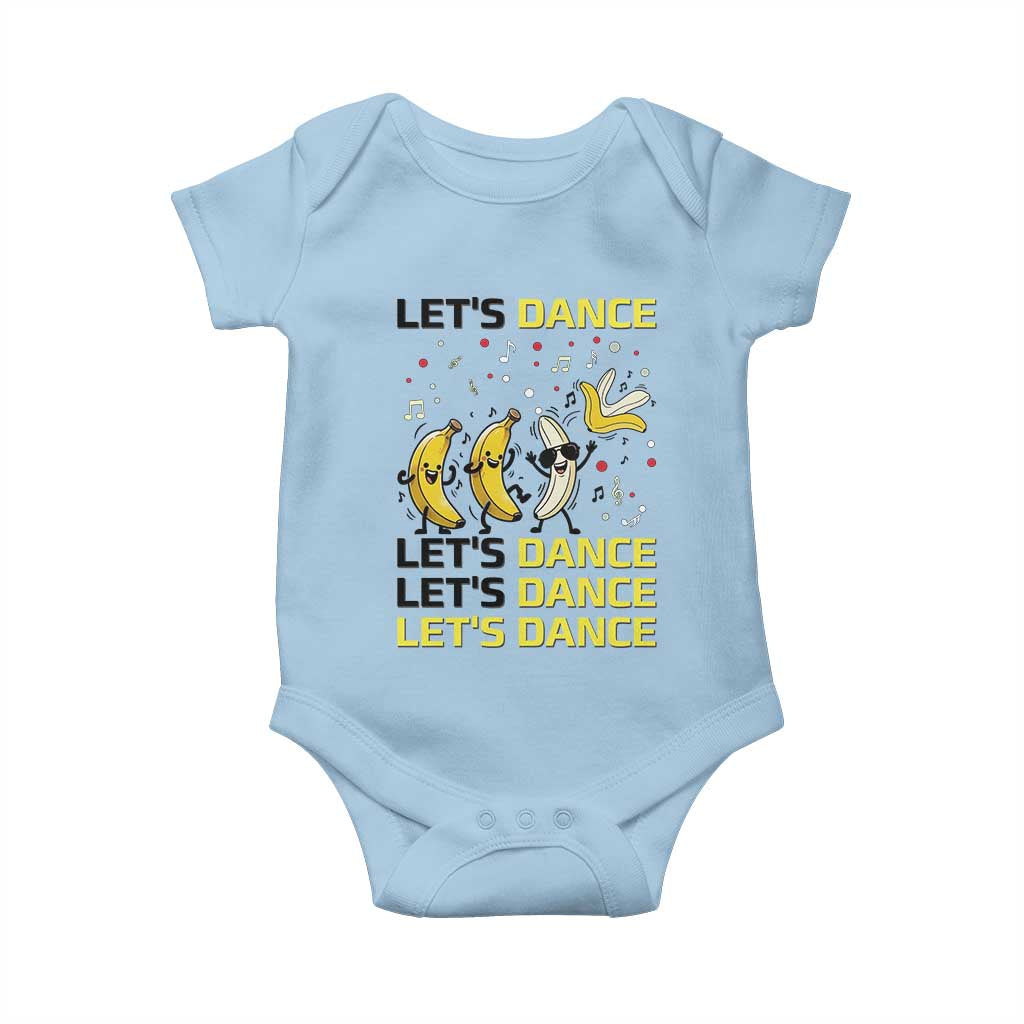 Funny Dancing Banana Baby Onesie Lets Dance Silly Meme Graphic