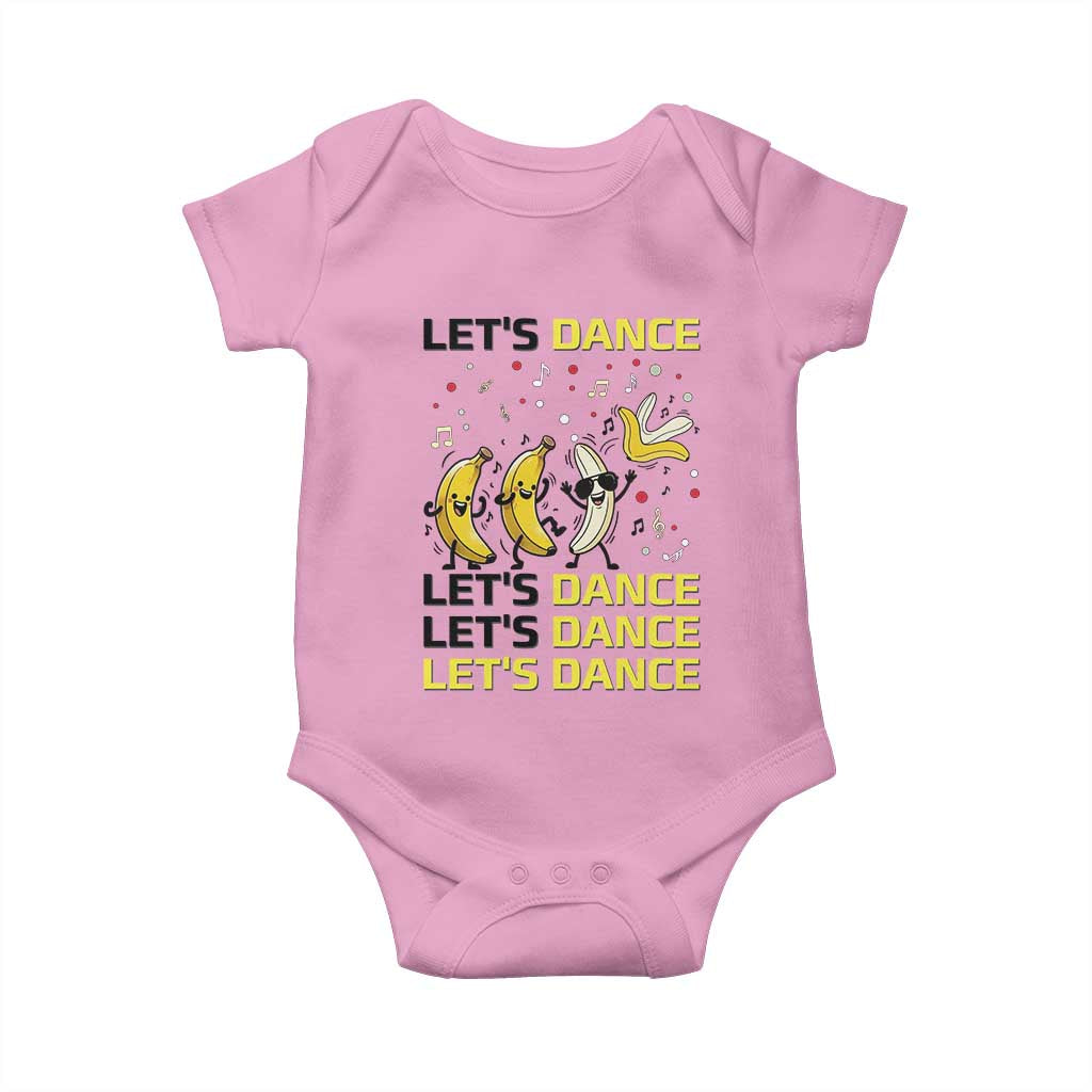 Funny Dancing Banana Baby Onesie Lets Dance Silly Meme Graphic