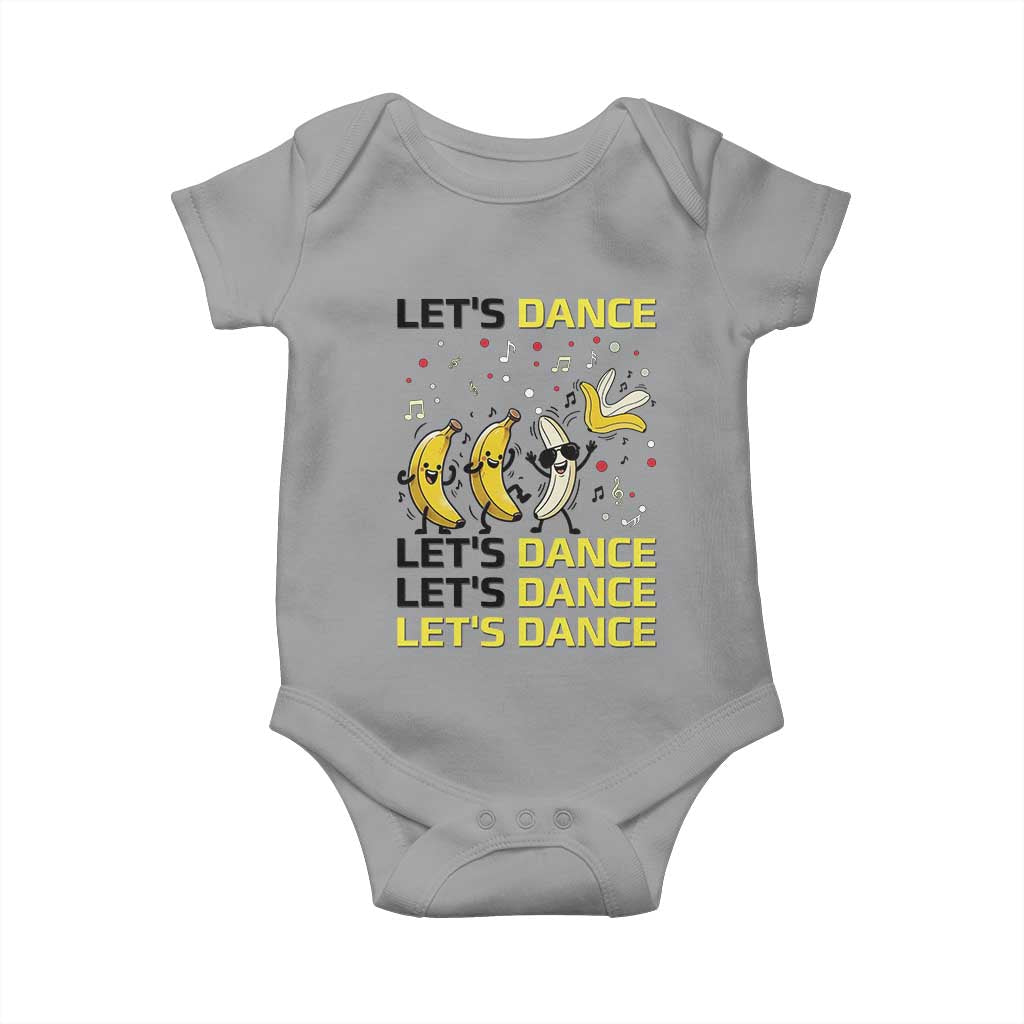 Funny Dancing Banana Baby Onesie Lets Dance Silly Meme Graphic