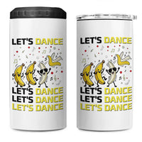 Funny Dancing Banana 4 in 1 Can Cooler Tumbler Lets Dance Silly Meme Graphic