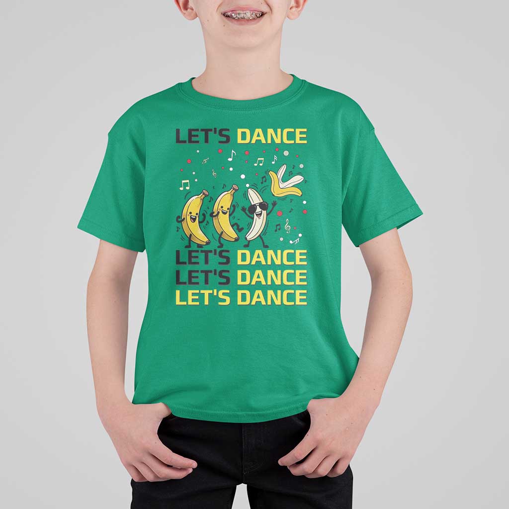 Funny Dancing Banana T Shirt For Kid Lets Dance Silly Meme Graphic