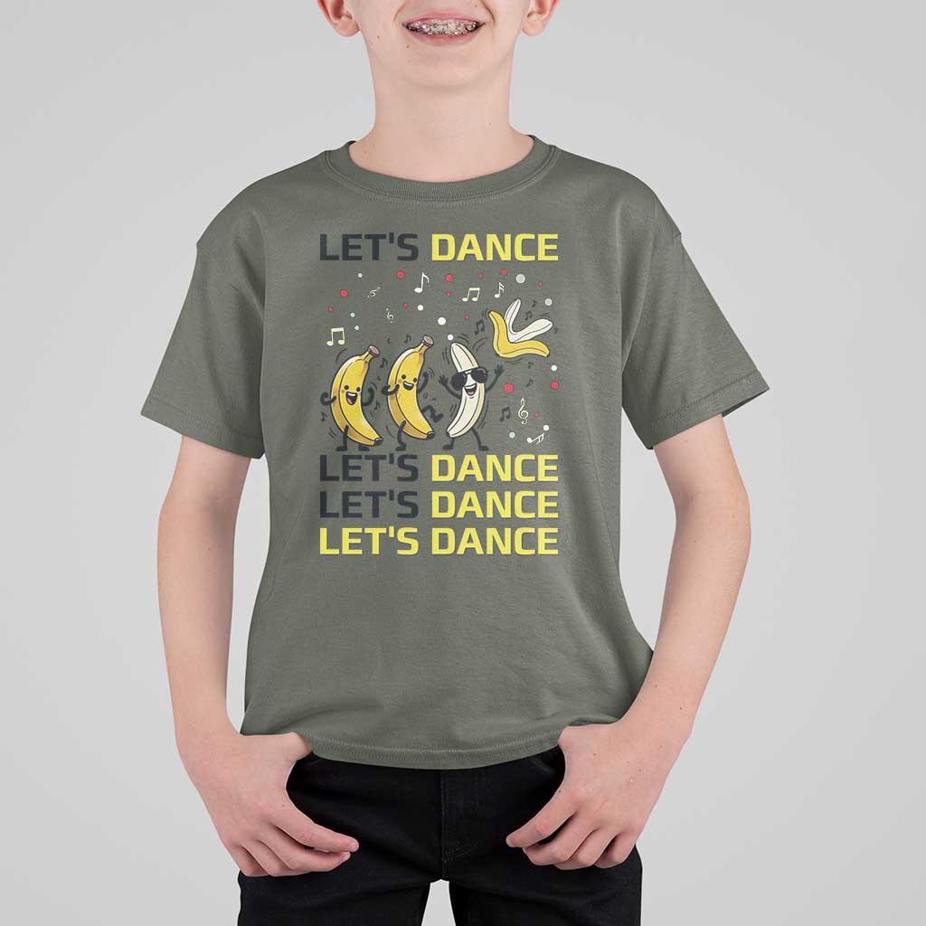 Funny Dancing Banana T Shirt For Kid Lets Dance Silly Meme Graphic