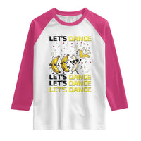 Funny Dancing Banana Raglan Shirt Lets Dance Silly Meme Graphic