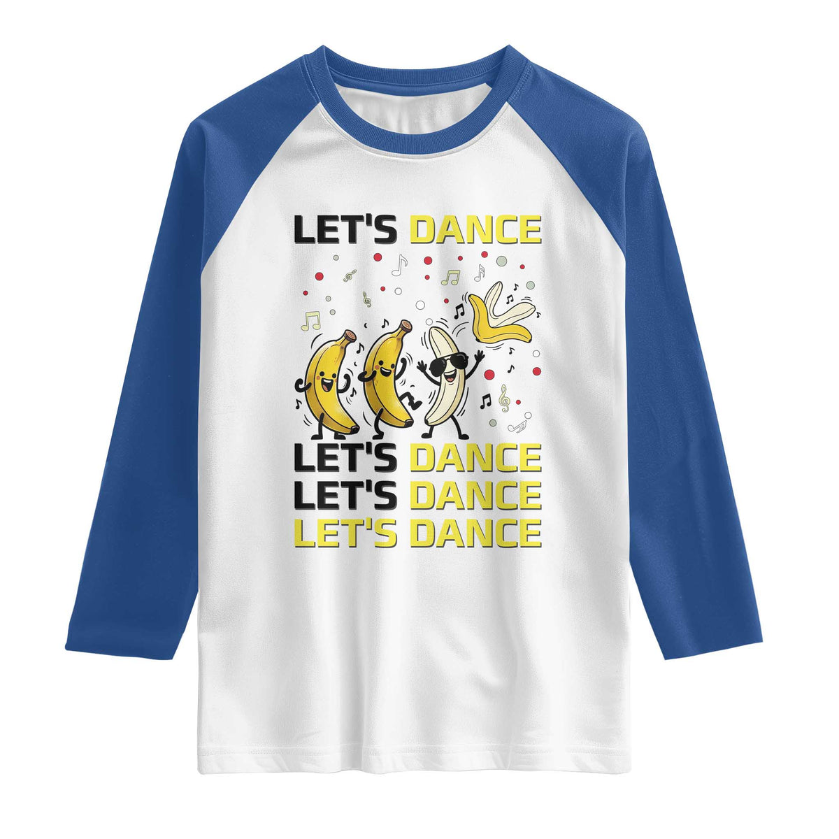 Funny Dancing Banana Raglan Shirt Lets Dance Silly Meme Graphic
