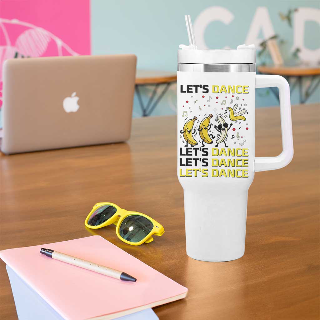 Funny Dancing Banana Tumbler With Handle Lets Dance Silly Meme Graphic