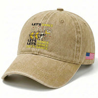 Funny Dancing Banana Washed Cotton Baseball Cap Lets Dance Silly Meme Graphic