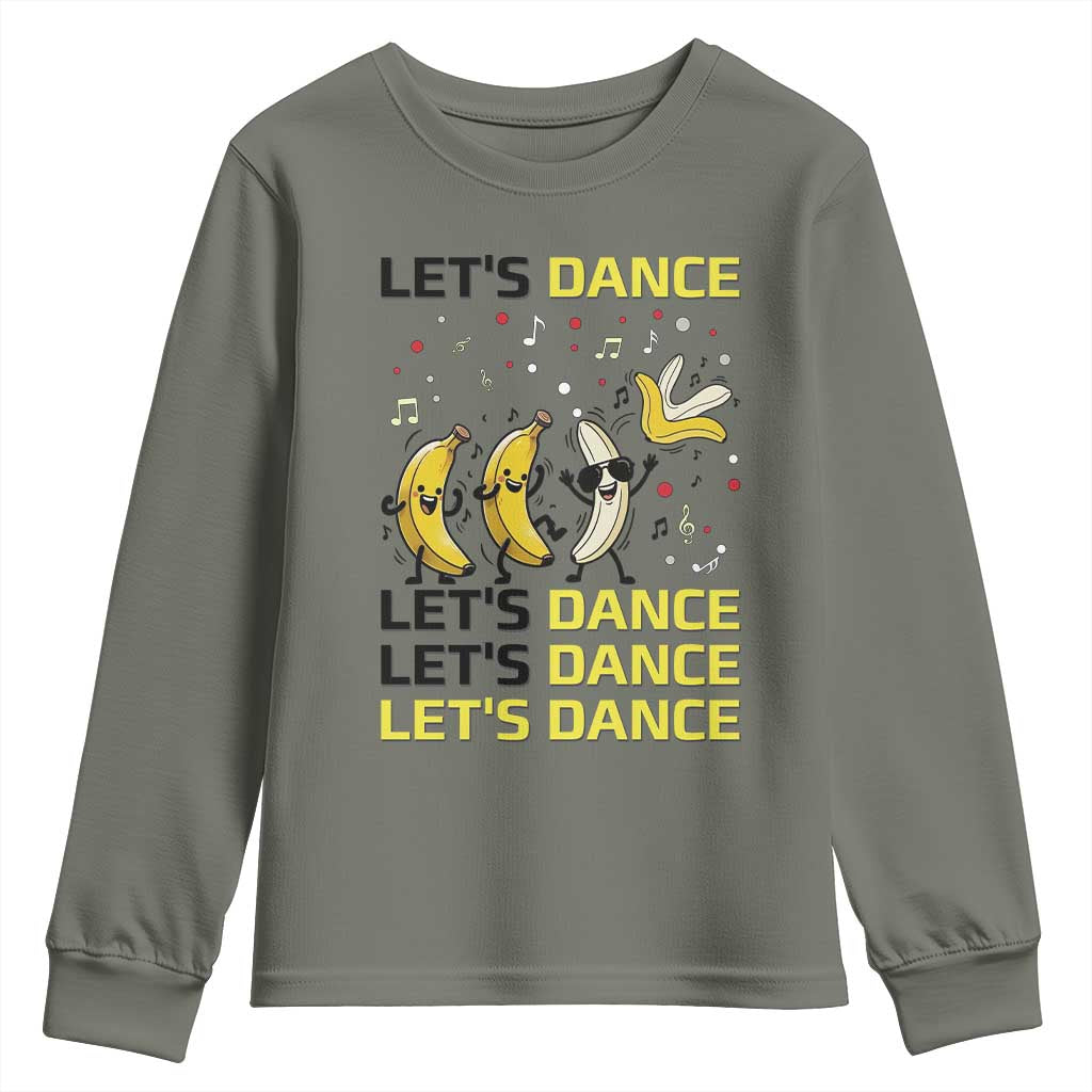Funny Dancing Banana Youth Sweatshirt Lets Dance Silly Meme Graphic